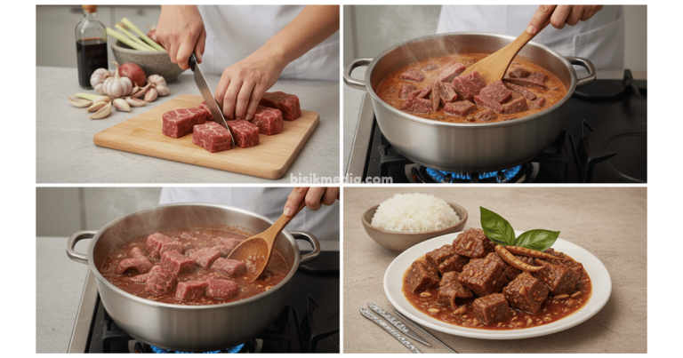 Cara membuat rendang daging sapi dari persiapan bahan hingga proses memasak