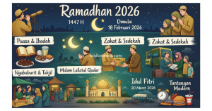 Ilustrasi Ramadhan 2026 dan jadwal awal puasa 1447 H